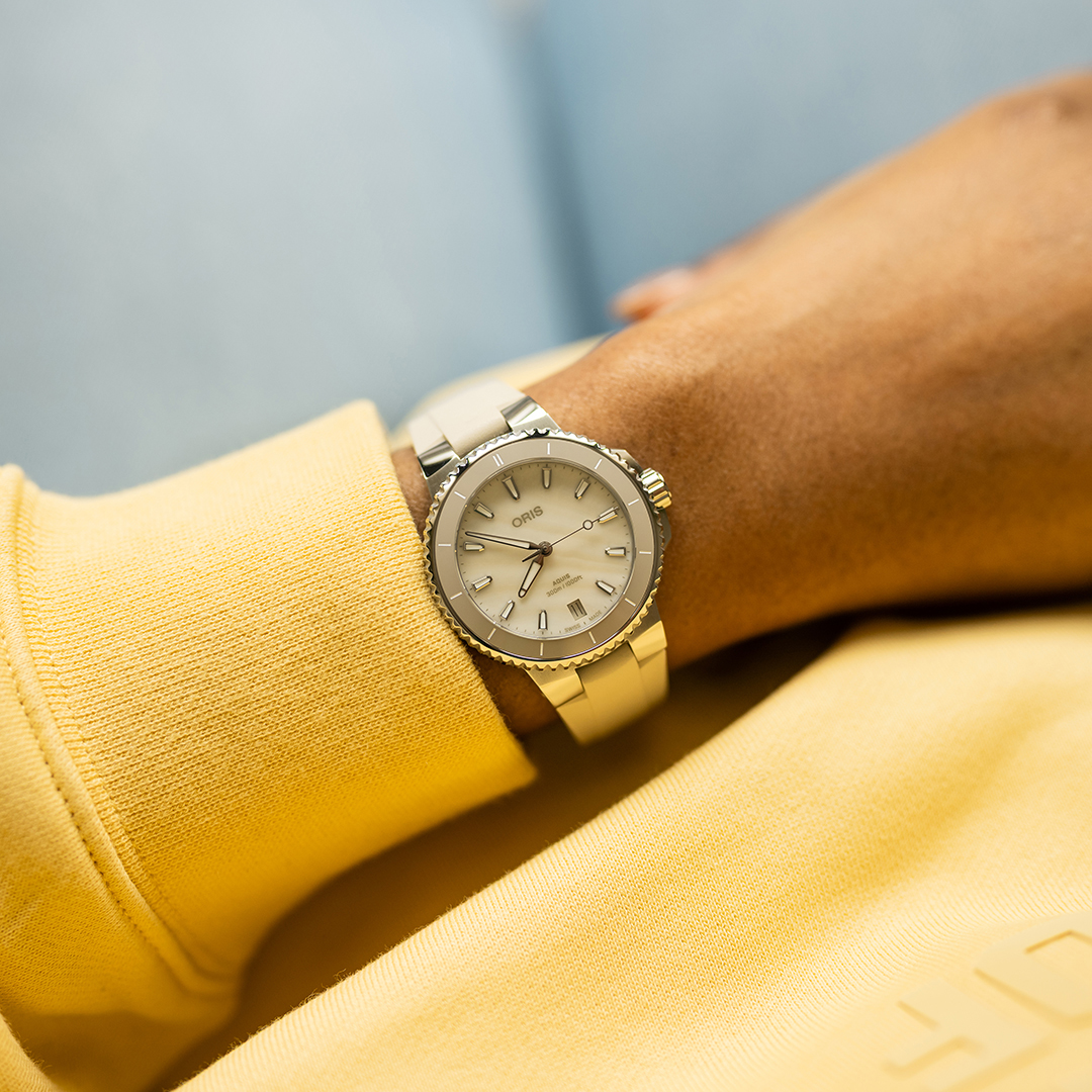 ORIS  Женские швейцарские часы с автоматическим механизмом, каучуковый ремешок, 36,5 мм